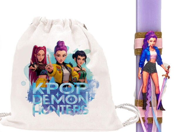 Αρωματική Πασχαλινή Λαμπάδα Rumi K-POP Demon Hunters με σακίδιο πλάτης