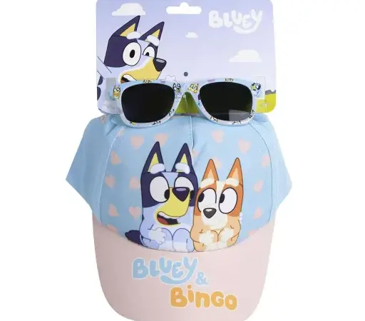 Σετ Bluey Bingo – Παιδικά Γυαλιά Ηλίου & Καπέλο Jockey