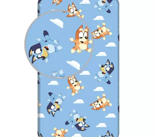 Σεντόνι με Λάστιχο Bluey Clouds 90x200 cm – 100% Βαμβάκι