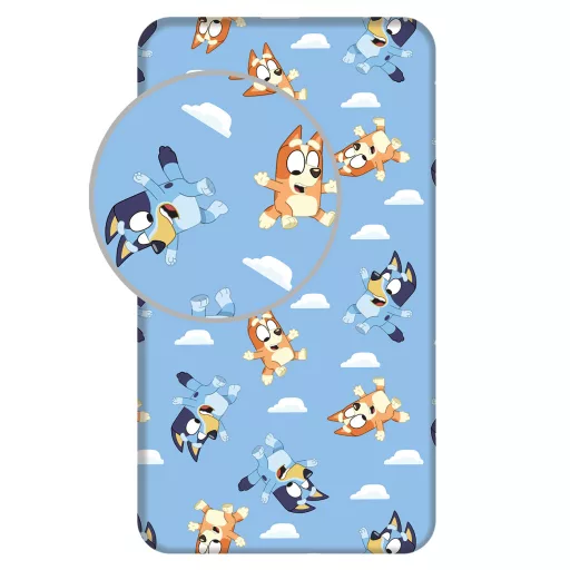 Σεντόνι με Λάστιχο Bluey Clouds 90×200 cm – 100% Βαμβάκι