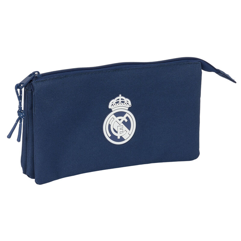 Real Madrid navy blue triple pencil case Real Madrid navy blue triple pencil case - Image 1