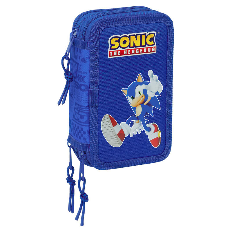 Sonic the Hedgehog triple pencil case 37pcs Sonic the Hedgehog triple pencil case 37pcs - Image 1