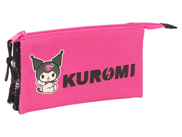 Hello Kitty Kuromi triple pencil case
