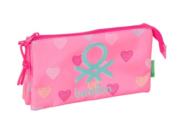 Benetton Heart triple pencil case