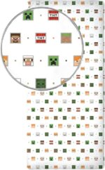 Minecraft Κατωσέντονο Μονό 90x200cm με Λάστιχο + 25cm – 100% Βαμβάκι