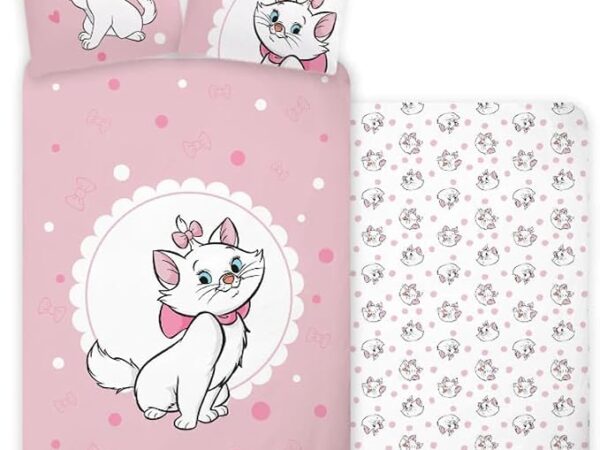 Disney Aristocats Marie Cat Βρεφικό Σετ Κρεβατιού 100x135cm + Μαξιλαροθήκη 40x60cm – 100% Βαμβάκι