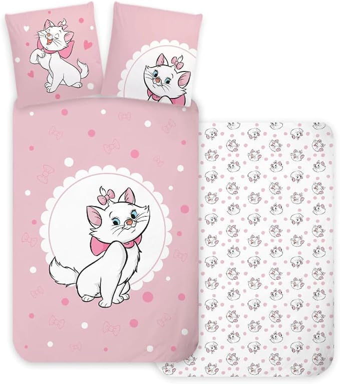 61HqE0z-X5L._AC_SX679_ Disney Aristocats Marie Cat Βρεφικό Σετ Κρεβατιού 100x135cm + Μαξιλαροθήκη 40x60cm – 100% Βαμβάκι - Image 1