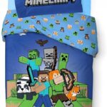 Minecraft Παιδικό Σετ Κρεβατιού Μονό 140x200 cm με Μαξιλαροθήκη 50x70 cm – Ready to Survive