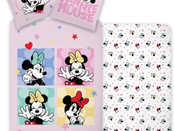 Σετ Παπλωματοθήκη Minnie Mouse 100x135cm με Μαξιλαροθήκη 40x60cm – 100% Βαμβάκι