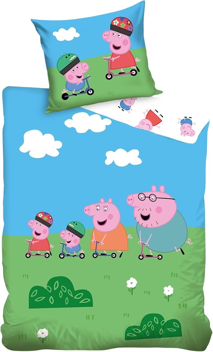 716ESp0MFeL._AC_SX679_ Peppa Pig Παιδικό Σετ Κλινοσκεπασμάτων 140x200cm & Μαξιλαροθήκη 50x70cm – 100% Βαμβάκι - Image 1