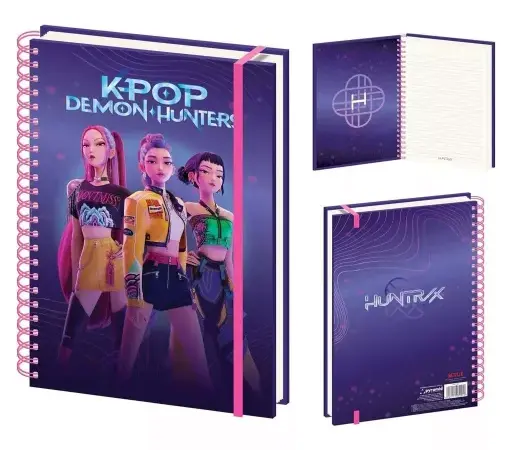 K-pop Demon Hunters Purple Σπιράλ Τετράδιο A4 με Γραμμές