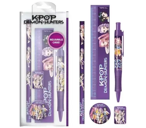 K-pop Demon Hunters Purple Σετ Γραφικής Ύλης 5 Τεμαχίων