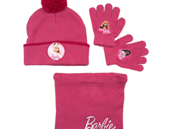 Barbie Παιδικό Σετ Σκούφος, Γάντια & Λαιμός