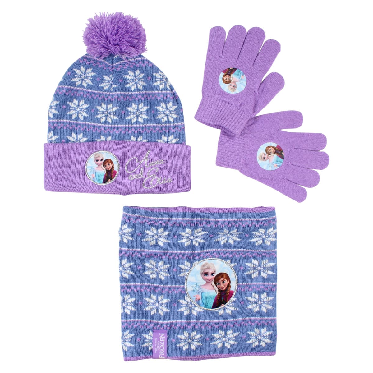 https___www.kiddystores.fr_149094_frozen-snood-hat-and-gloves-for-girls Frozen Παιδικό Σετ Σκούφος, Γάντια & Λαιμός - Image 1