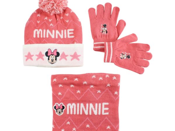 Minnie Mouse Παιδικό Σετ Σκούφος, Γάντια & Λαιμός για Κορίτσια