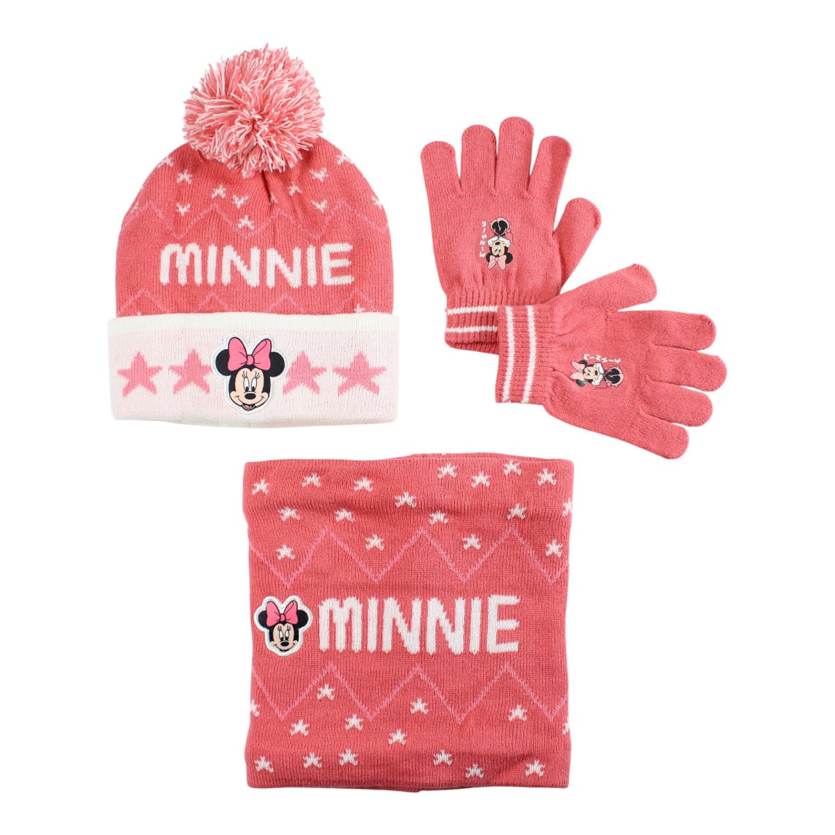 https___www.kiddystores.fr_149305_minnie-snood-hat-and-gloves-for-girls Minnie Mouse Παιδικό Σετ Σκούφος, Γάντια & Λαιμός για Κορίτσια - Image 1