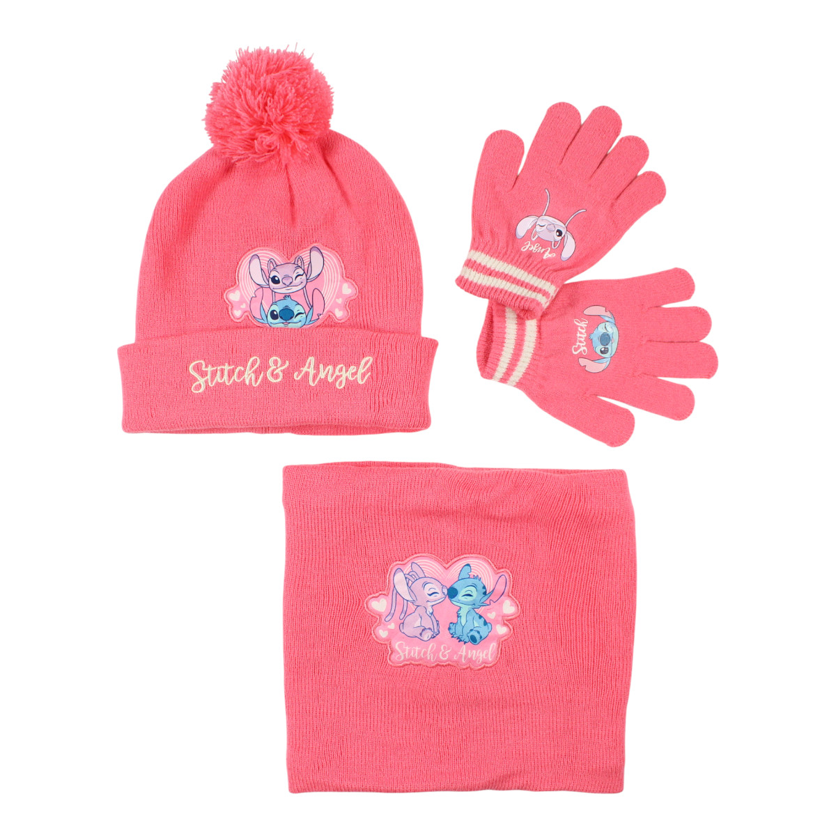 https___www.kiddystores.fr_149426_lilo-and-stitch-snood-hat-and-gloves-for-girls Lilo & Stitch Παιδικό Σετ Σκούφος, Γάντια & Snood για Κορίτσια - Image 1