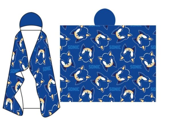Sonic Κουβέρτα Fleece με Κουκούλα 120×150 cm