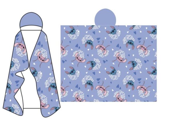Lilo & Stitch Κουβέρτα Fleece με Κουκούλα 120×150 cm
