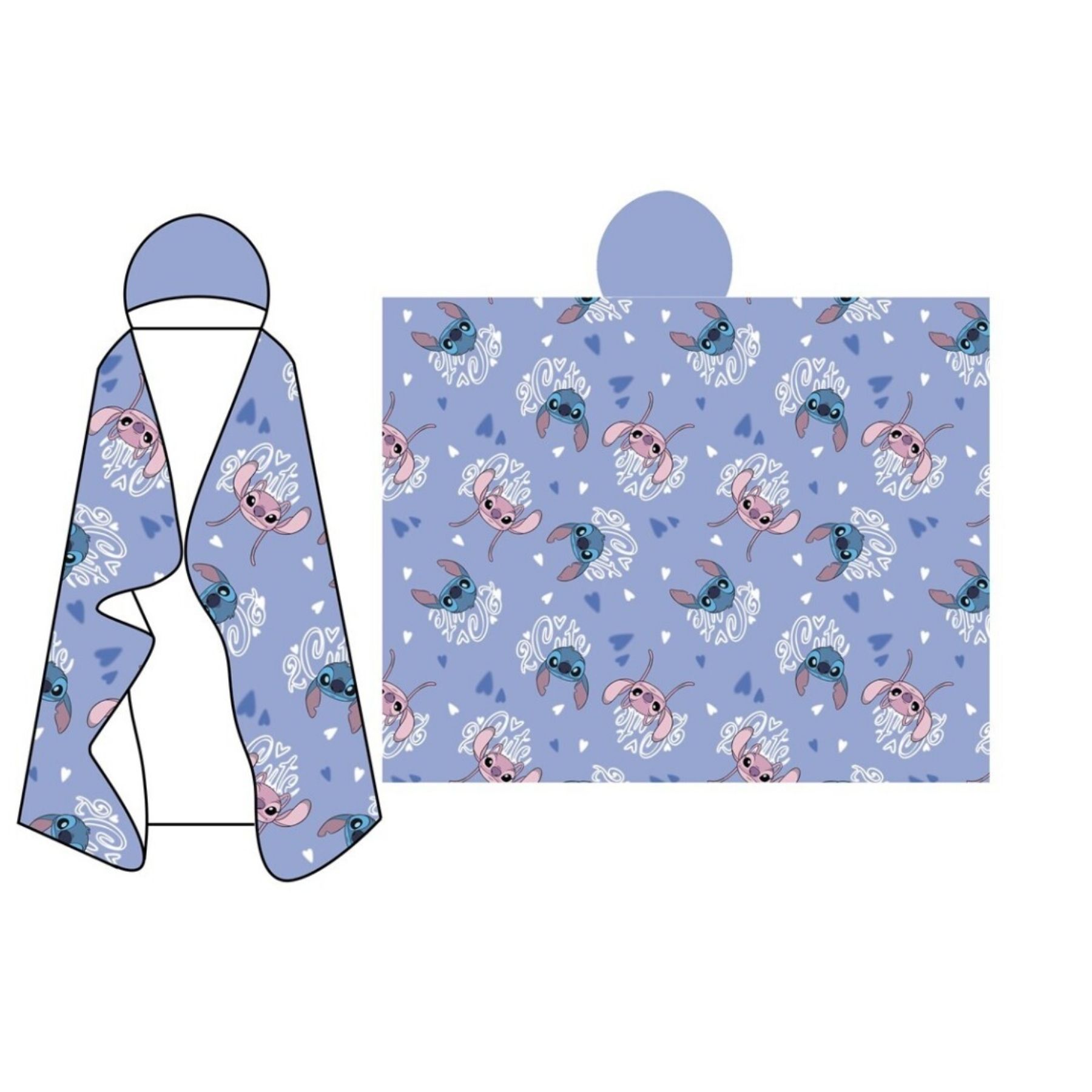 Lilo & Stitch Κουβέρτα Fleece με Κουκούλα 120×150 cm