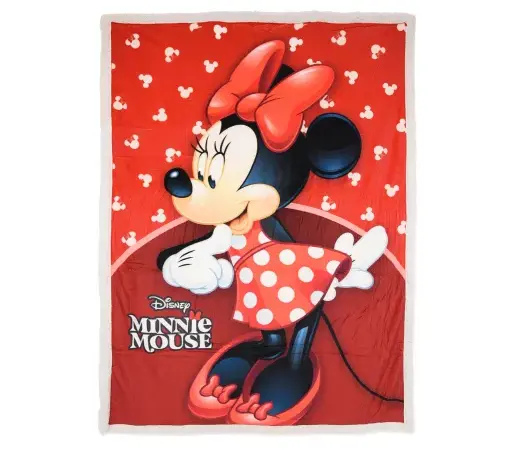 Disney Minnie Mouse Κόκκινη Κουβέρτα Sherpa 140x190 cm